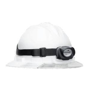 Princeton Tec Quad Industrial Headlamp on hardhat