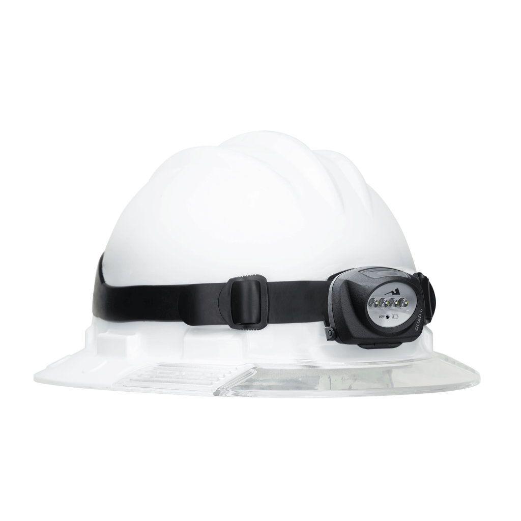 Princeton Tec Quad II Intrinsically Safe Headlamp on hardhat