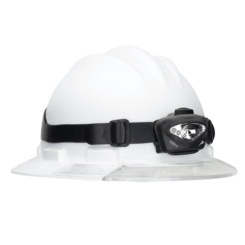 Princeton Tec Vizz II Intrinsically Safe Headlamp on Hardhat