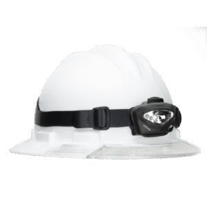 Princeton Tec Vizz Industrial Headlamp on hardhat