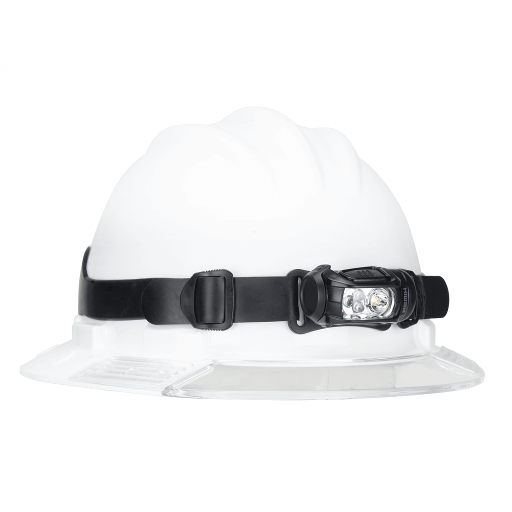 Princeton Tec Remix Industrial Headlamp on hardhat