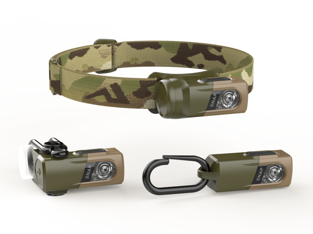 Princeton Tec Snap Headlamp Kit Multicam® with bar mount and carabiner mount