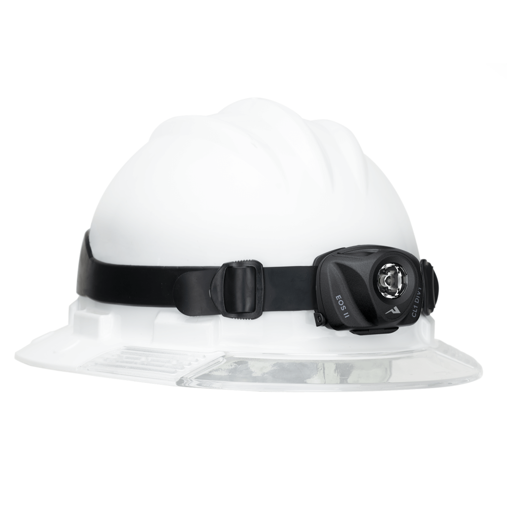 Princeton Tec EOS II Intrinsically Safe Headlamp on hardhat